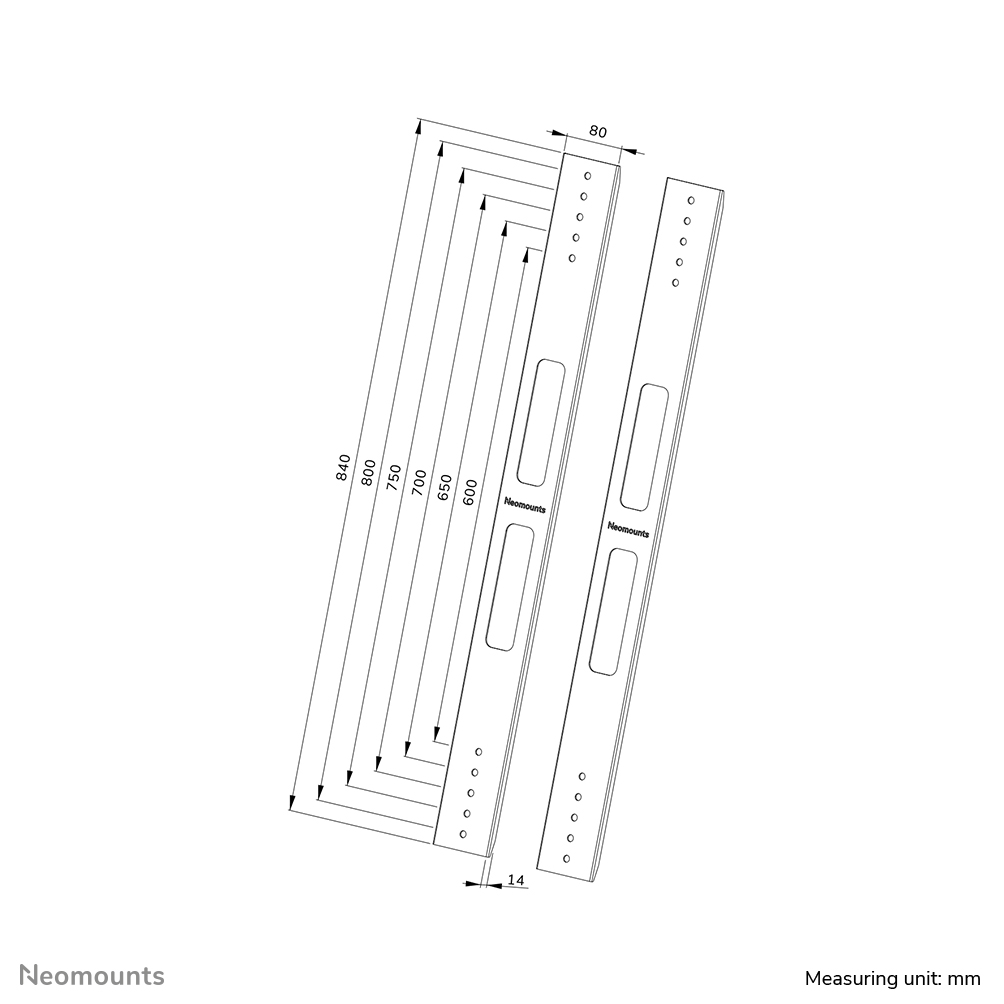 Neomounts AWL-250BL18 VESA extension kit
